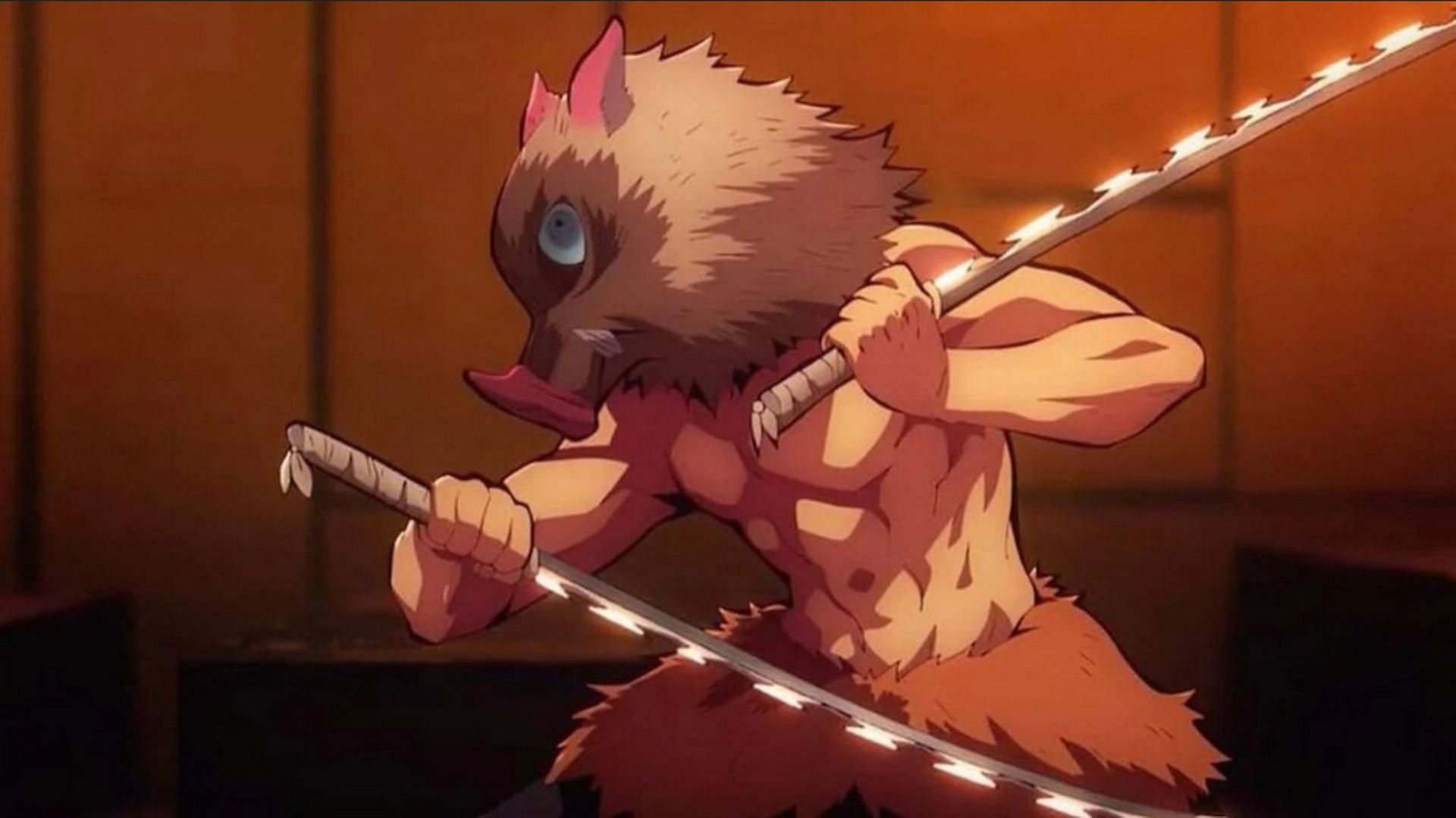 Inosuke's swords (Image via Ufotable)